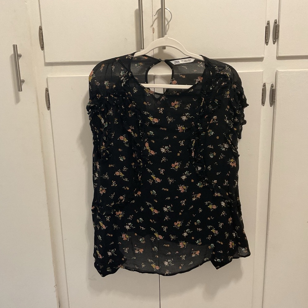 Zara floral blouse